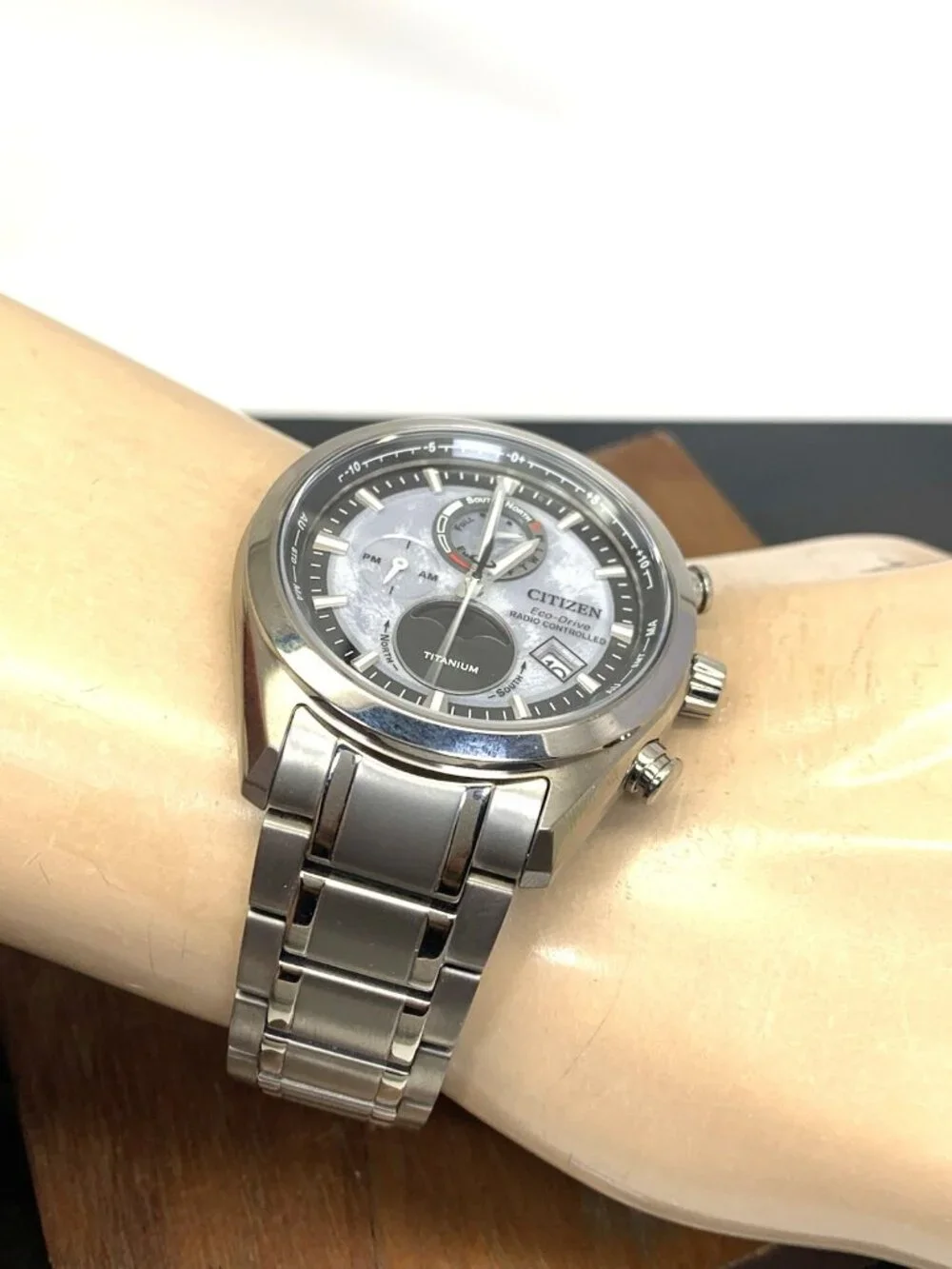 Citizen Tsuki-Yomi A-T Men's Watch BY1010-57H Eco Drive Moonphase Titanium 43mm